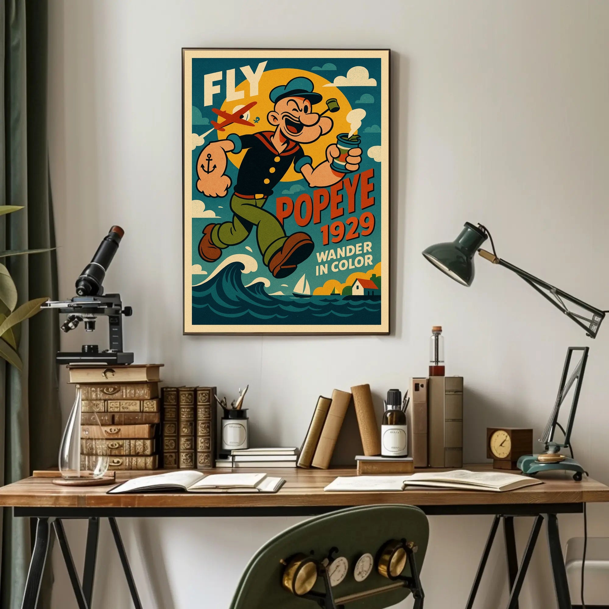 Popeye Vintage Poster Print 1929 Wander In Color