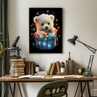 Adorable Surprise Gift Box Bear Poster