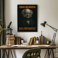 Martin Van Buren 8th President of the United States Techno Schematic Poster