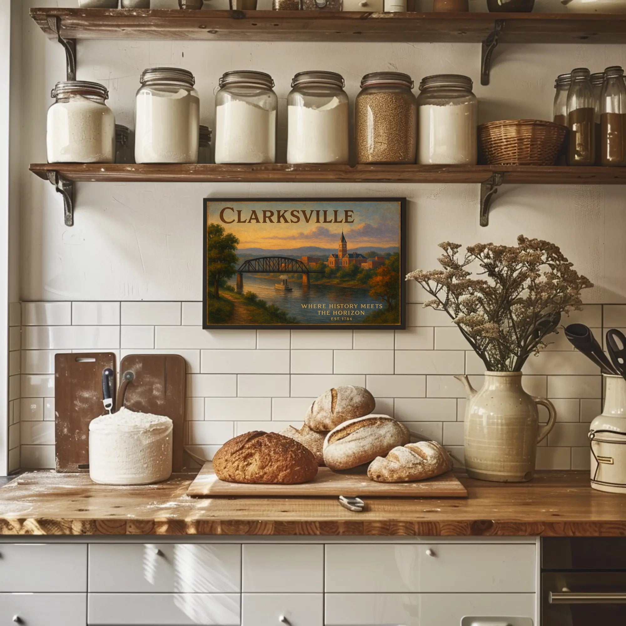 Clarksville Travel Poster Where History Meets Horizon