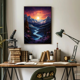 Majestic Mountain Sunset Poster