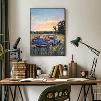 Classic Nostalgic Vintage Pickup Truck Decor Poster