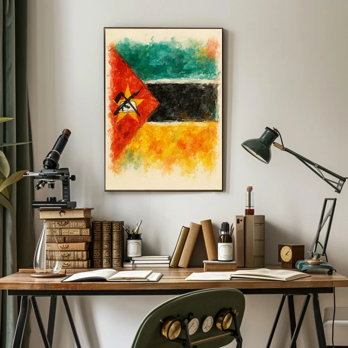 Mozambique Flag Artistic Poster