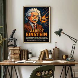Einstein Theoretical Physicist Vintage Study Poster