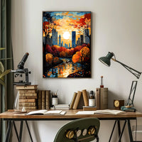 Urban Cityscape Sunset Art Print - Travel Poster