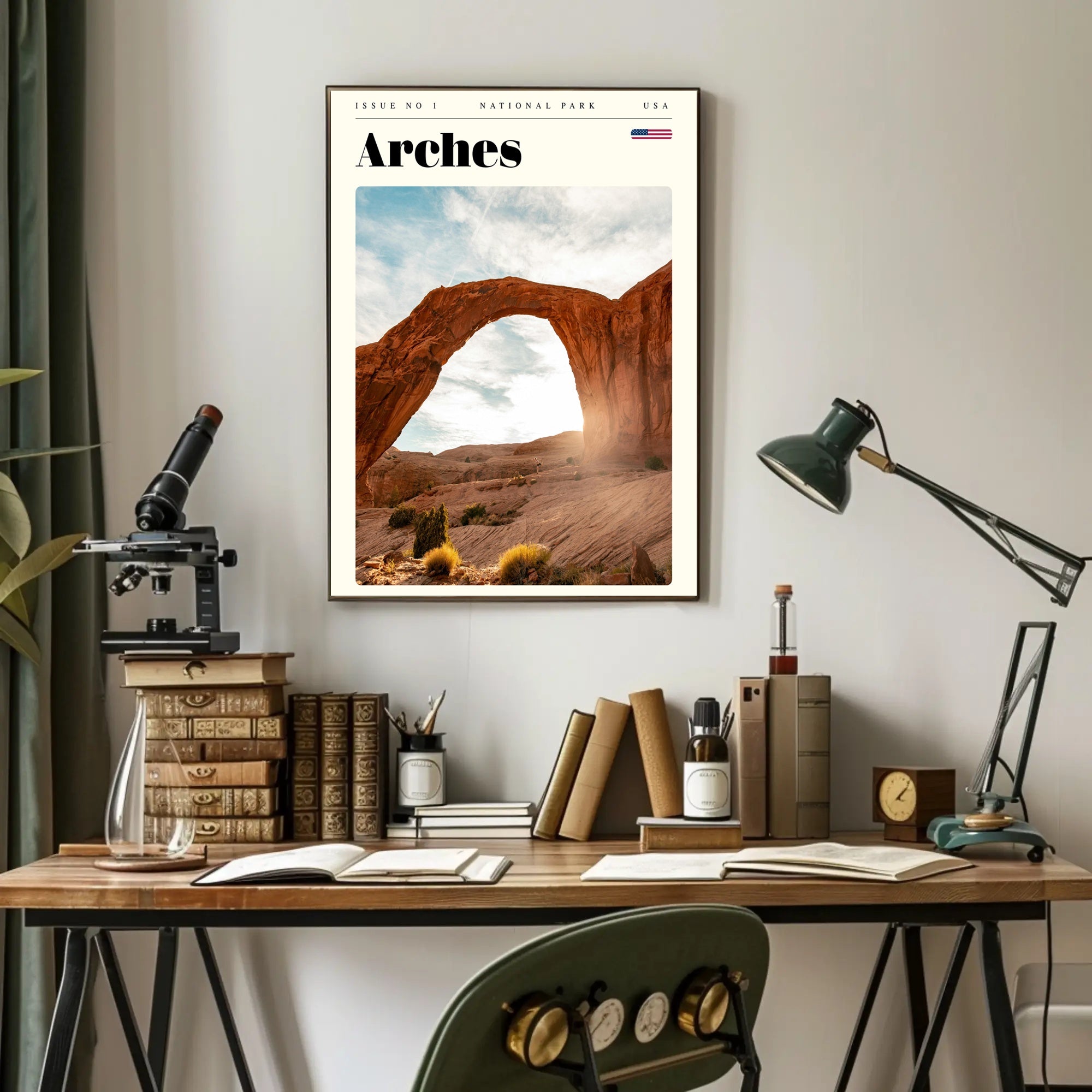 Arches National Park Travel Poster Vintage Print