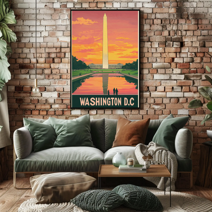 Washington D.C. Monument Sunset Poster