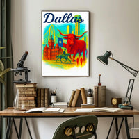 Dallas Landmarks Poster PosterGoat