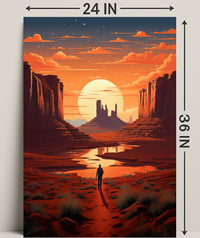 Desert Wanderer At Sunset Poster PosterGoat