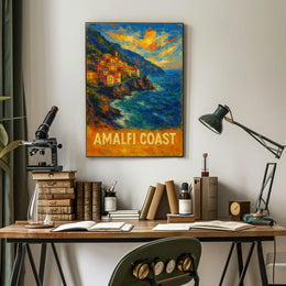 Amalfi Coast Poster Wall Art Scenic Coastal Print Decor