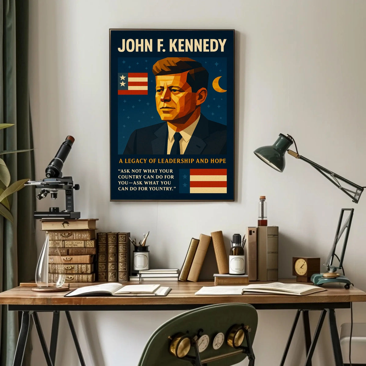 Kennedy Legacy Vintage Patriotic Poster: Leadership & Hope