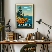 Acadia National Park Scenic Vintage Nature Lovers Poster