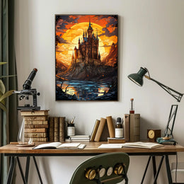 Enchanted Castle At Sunset Poster