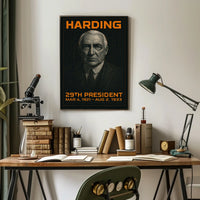 Warren G. Harding 29th President of the United States Techno Schematic Poster