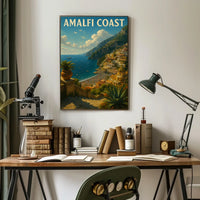 Amalfi Coast Poster Wall Art Coastal Decor Seascape View