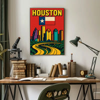Houston Skyline Pop Art Poster