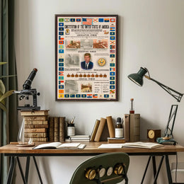 Vintage U.S. Constitution Infographic Historical or Presidential Poster