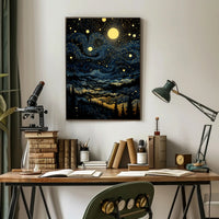 Starry Night Landscape Poster PosterGoat