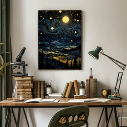 Starry Night Landscape Poster PosterGoat