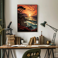 Sunset Over The Ocean Poster
