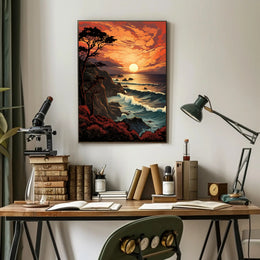 Sunset Over The Ocean Poster