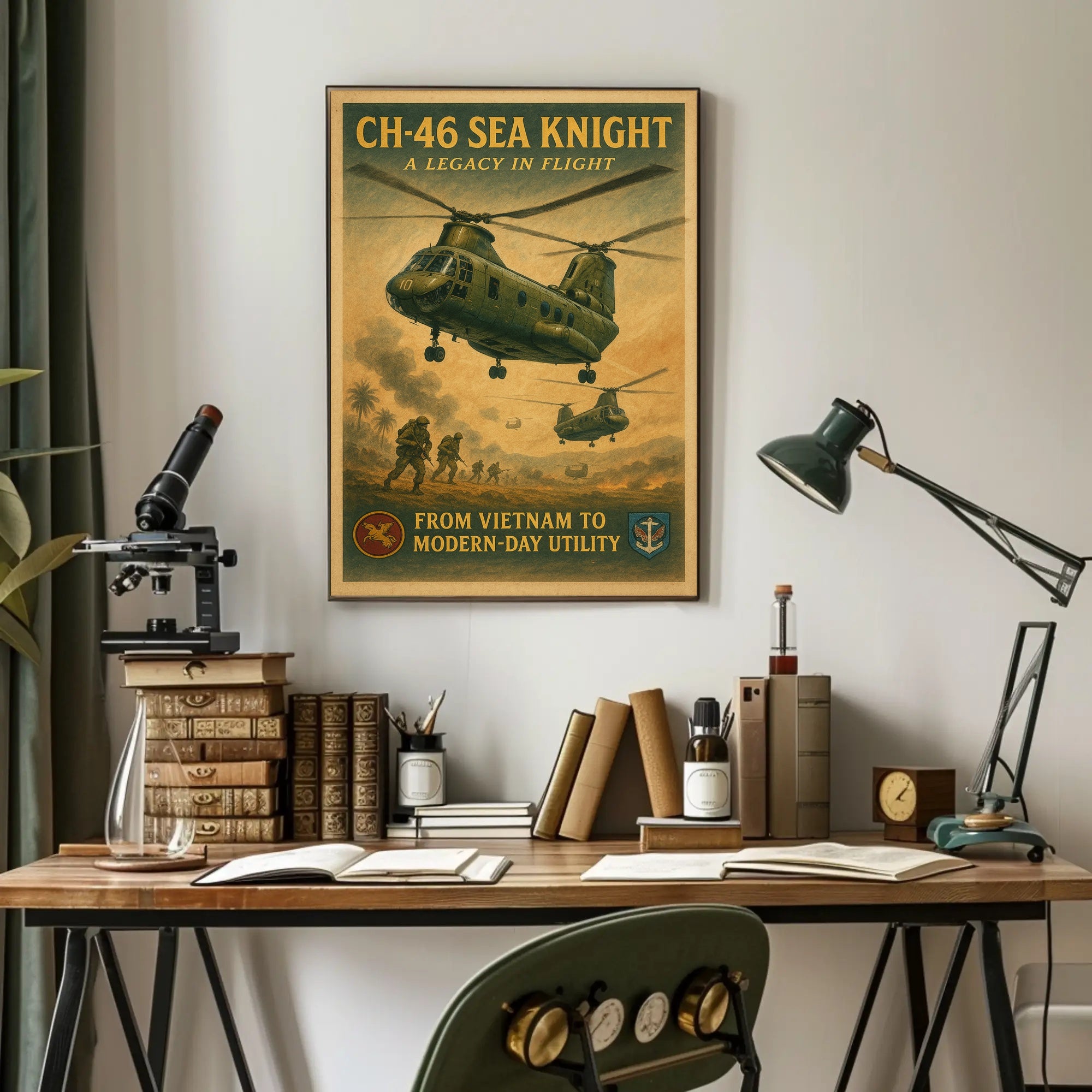 CH-46 Sea Knight Vintage Flight Poster PosterGoat