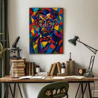 Geometric Portrait of a Leader Poster