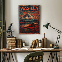 Alaskan Wilderness Rustic Vintage Art Poster