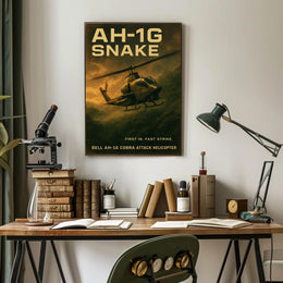 Bell AH-1G Cobra Helicopter Military Recruitment Poster
