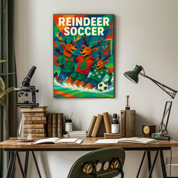 Reindeer Soccer Poster