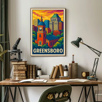 Greensboro Cityscape Poster