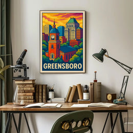 Greensboro Cityscape Poster