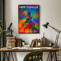 Fayetteville North Carolina Scenic Travel Art Realism Digital Painting Vibrant Heritage Souvenir Wall Decor Poster