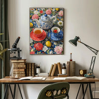 Vibrant Tea Scene Artistic Poster PosterGoat