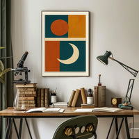 Sun and Moon Abstraction Poster