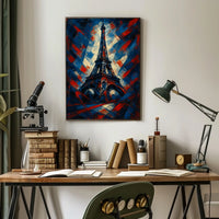 Eiffel Tower in Abstract Colors Poster