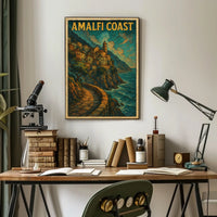 Amalfi Coast Scenic Poster Wall Art For Coastal Decor