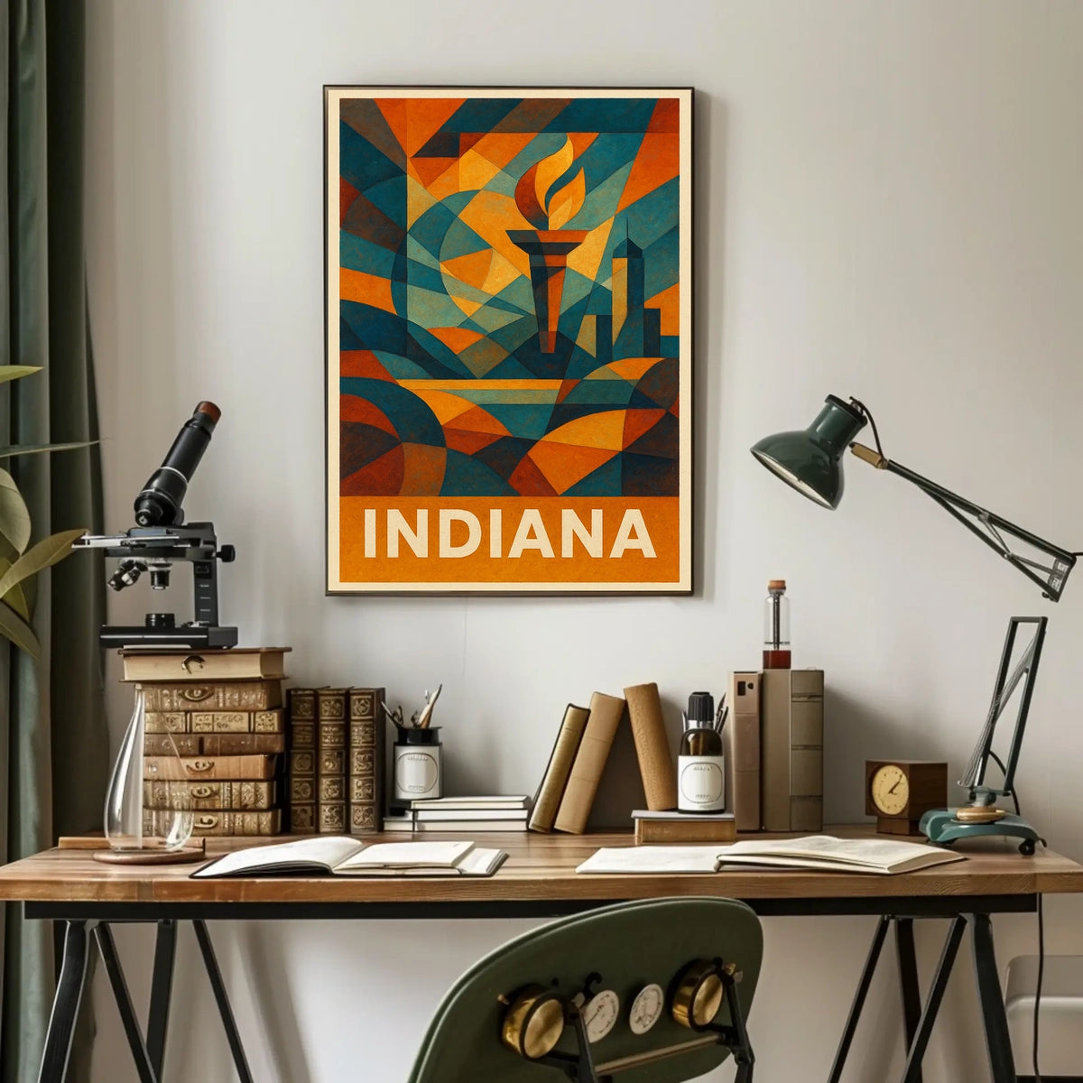 Indiana Abstract Tribute Abstract Poster