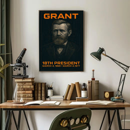 Ulysses S. Grant 18th President of the United States Techno Schematic Poster
