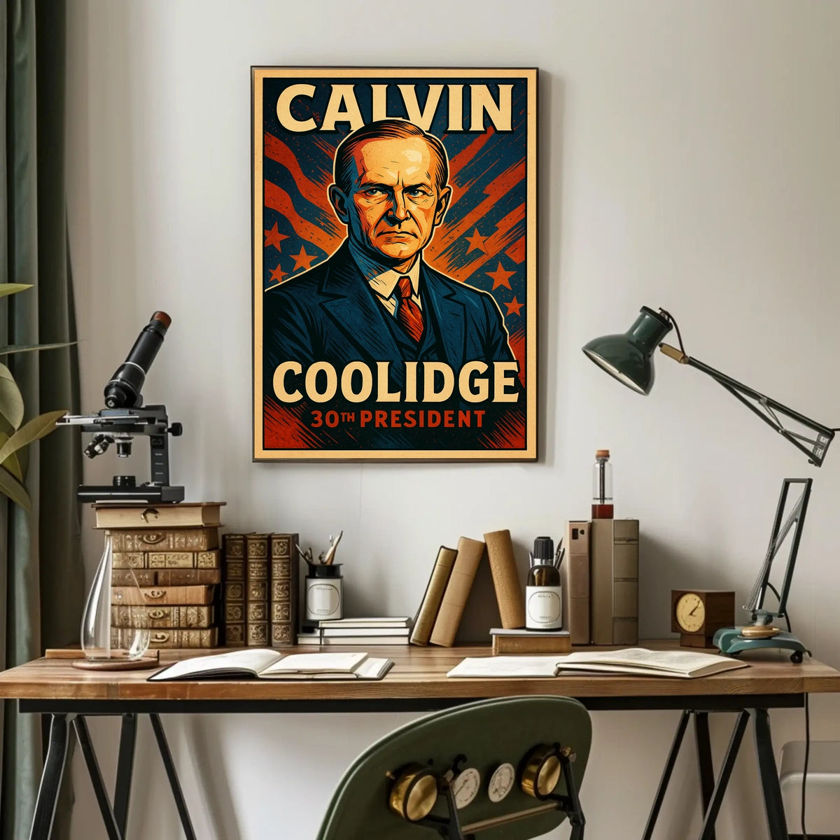 Calvin Coolidge 30th President Poster Vintage Wall Art
