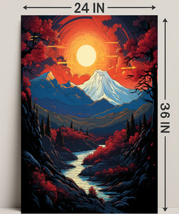Majestic Mountain Sunset Poster