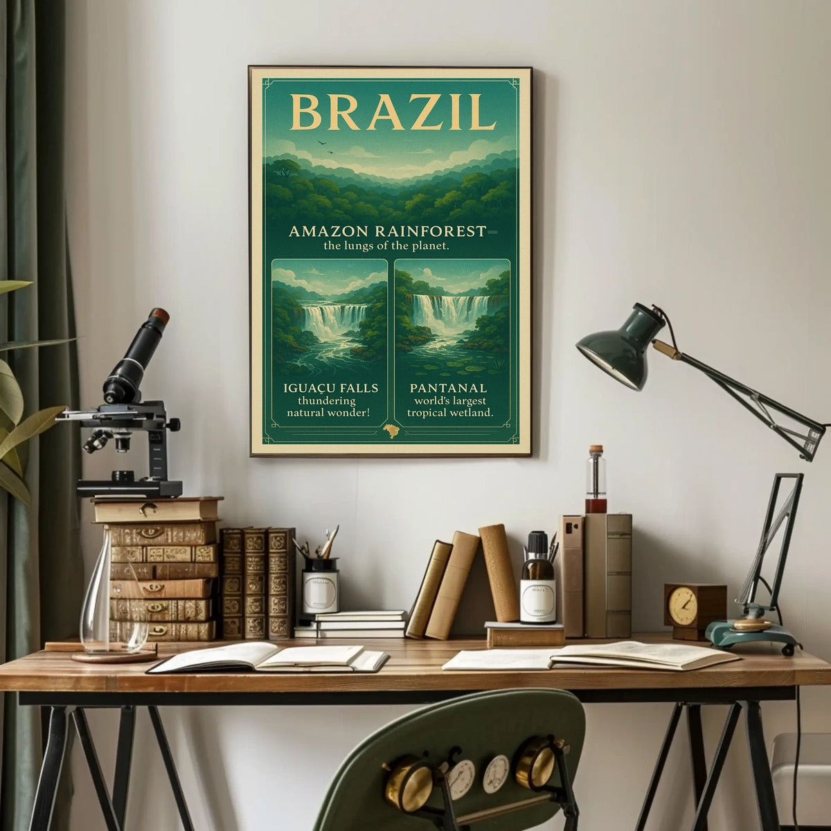 Brazil's Natural Wonders Vintage Travel Poster Art