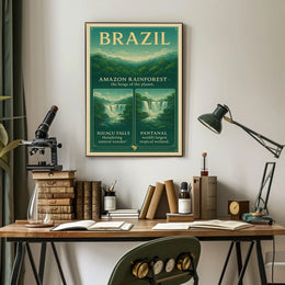 Brazil's Natural Wonders Vintage Travel Poster Art