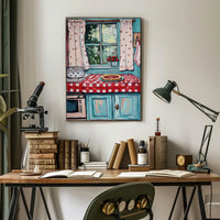 Grandmas Kitchen Scene With Cherry Pie Artwork Poster