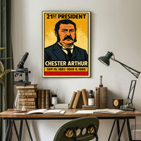 Chester A. Arthur 21st President of the United States Inked Comic Style Poster
