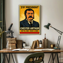 Chester A. Arthur 21st President of the United States Inked Comic Style Poster