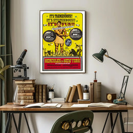 Hercules In New York Mythology Poster Retro Wall Art