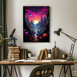 Cosmic Landscape Fantasy Poster PosterGoat