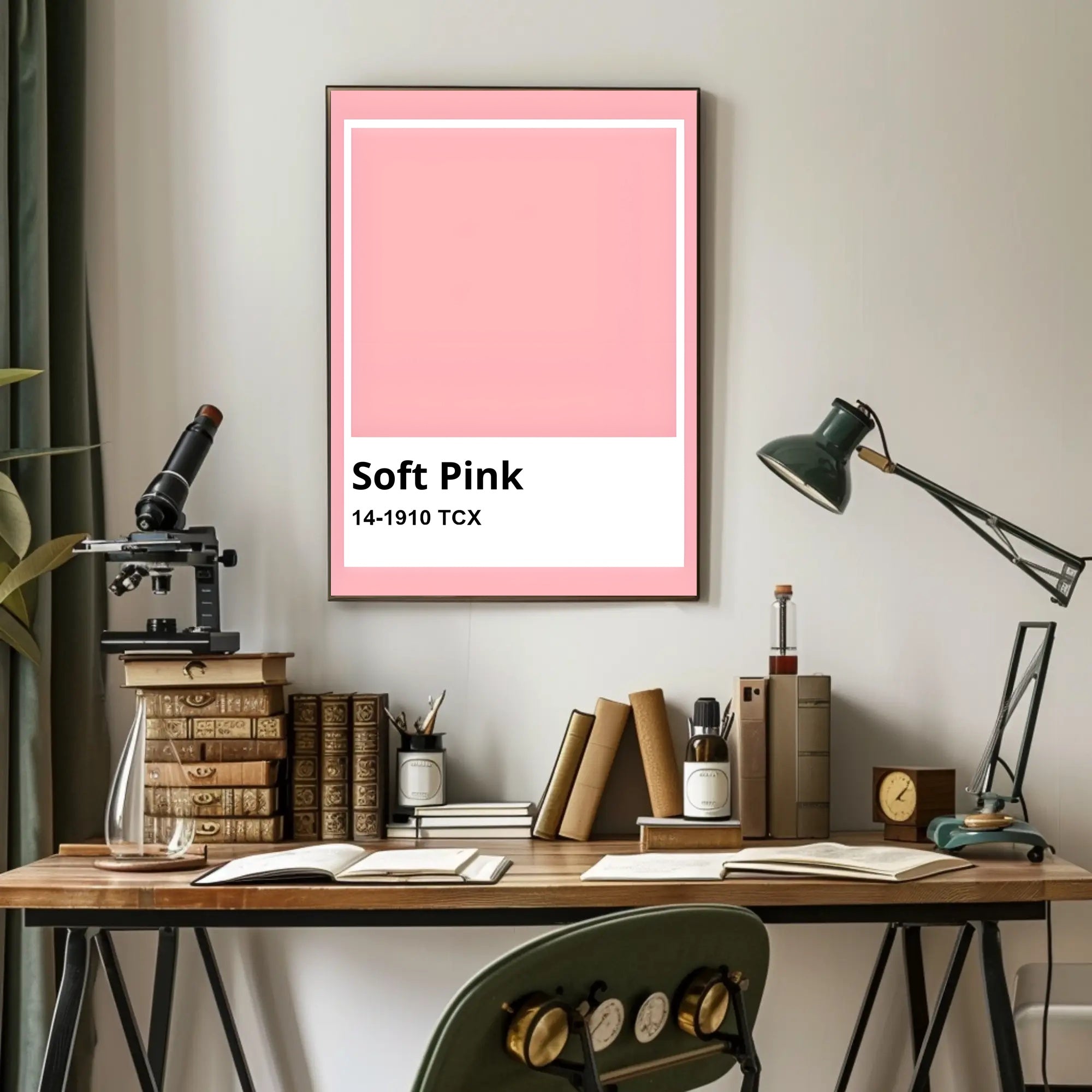 Soft Pink Minimalistic Design Abstract or Artistic Poster PosterGoat