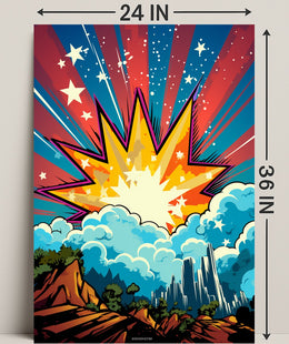 Cosmic Explosion Over Cityscape Poster